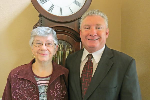 Tom Norvell and Joyce Norvell, a resident of Camden Springs Gracious Retirement Living in Elk Grove, California