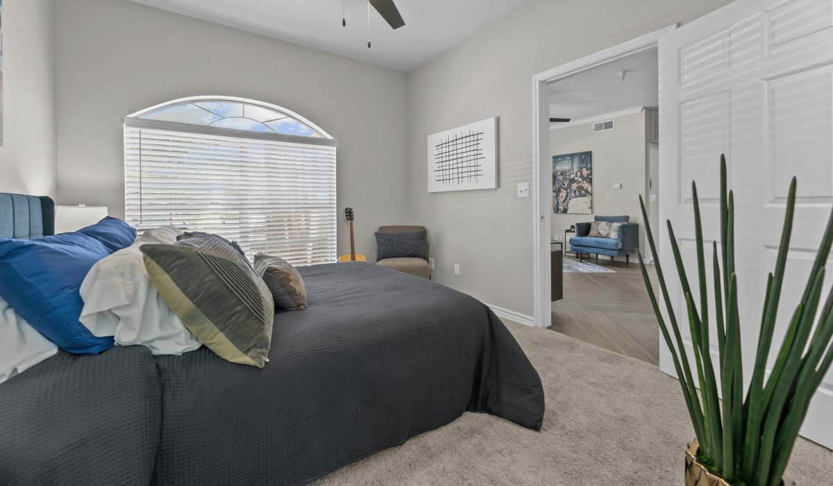Cozy bedroom at Station 3700 in Euless, Texas