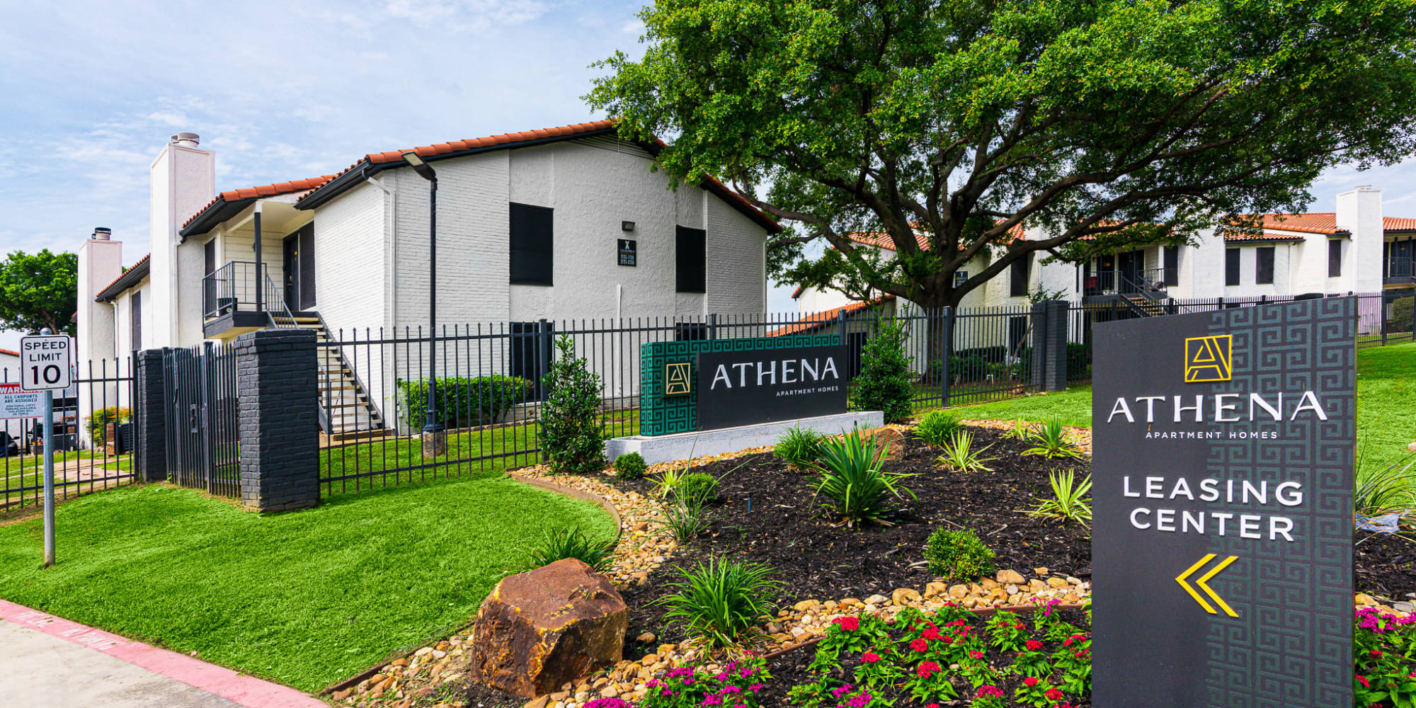 Rendering main entrance at Athena Apartment Homes in Benbrook, Texas