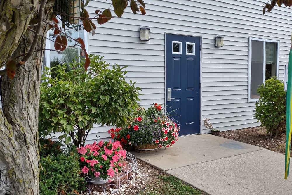Entrance into the community building at Willow Creek Apartments in Escanaba Michigan