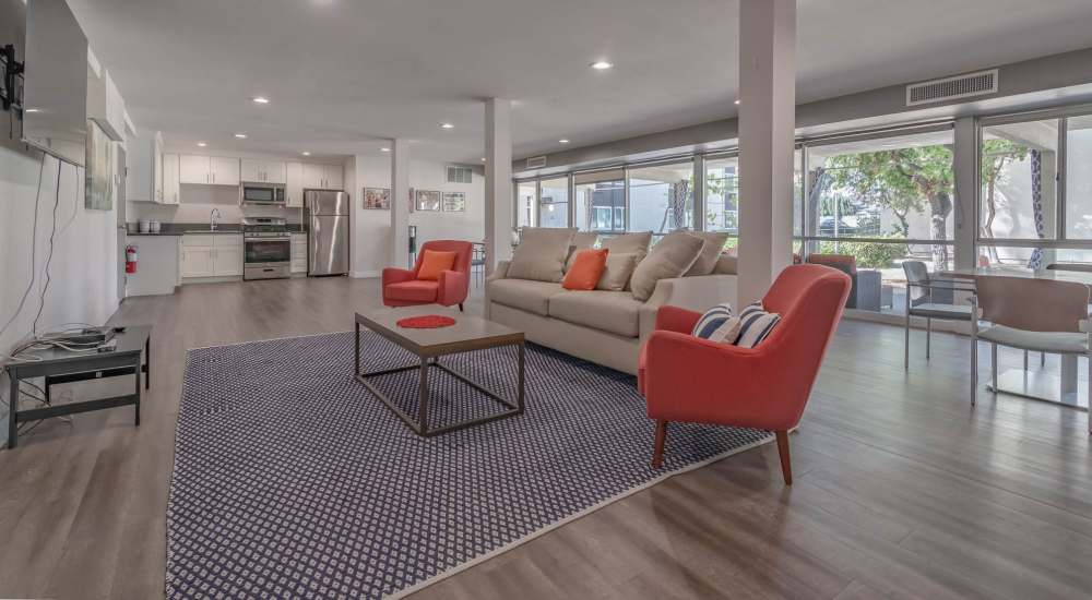 Apartment living room at Reseda Park in Reseda, California