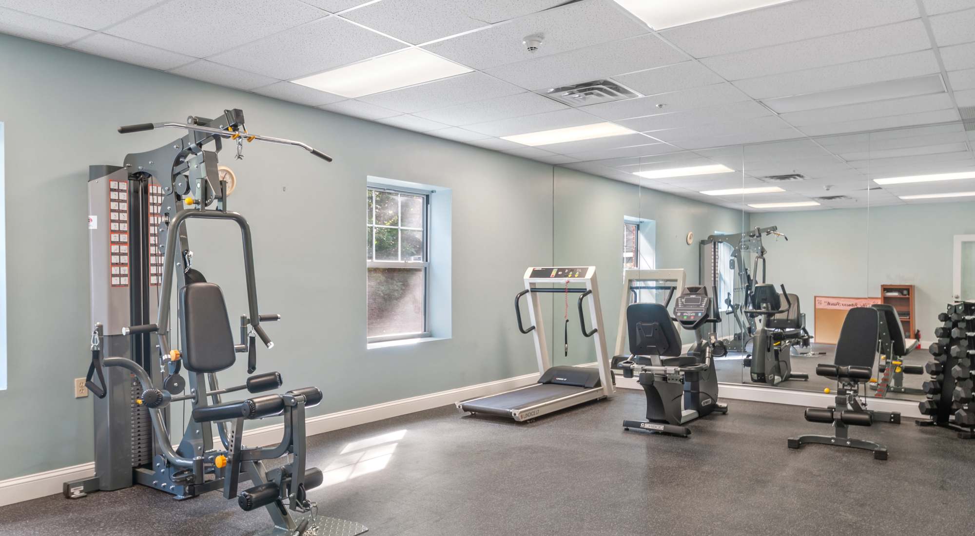 Fitness center at Broadway West in Brentwood, New York