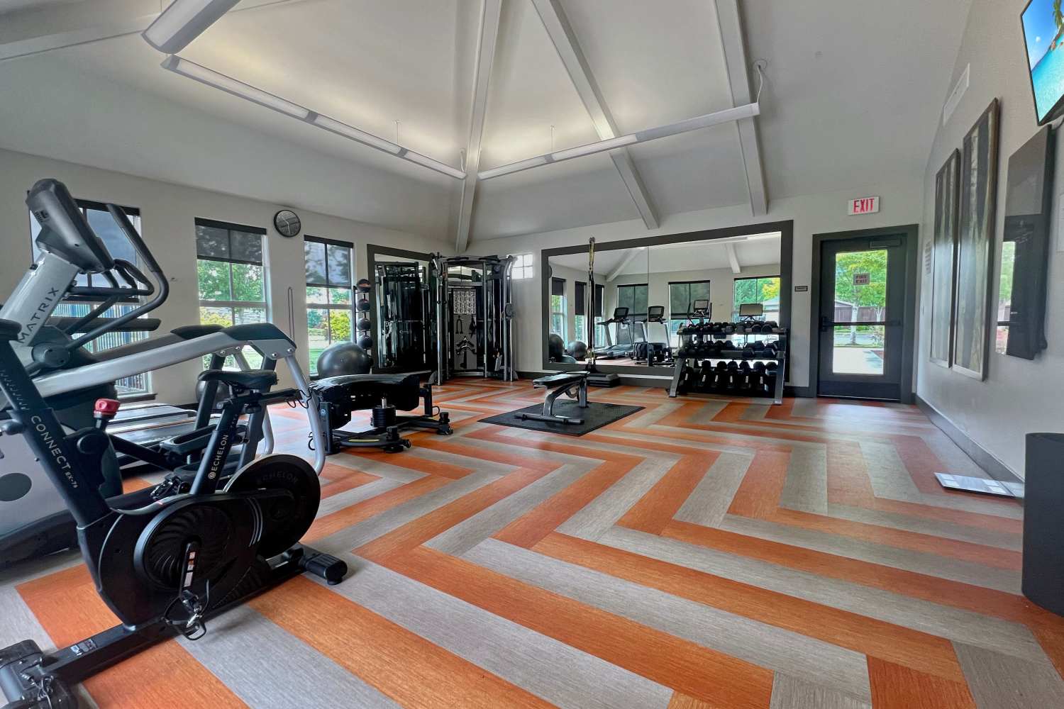 Fitness center at Terrene at the Grove in Wilsonville, Oregon  