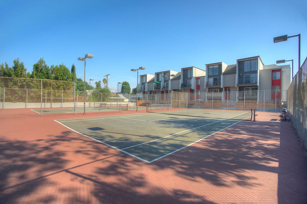 Tennis court at Los Feliz Village in Los Angeles, California