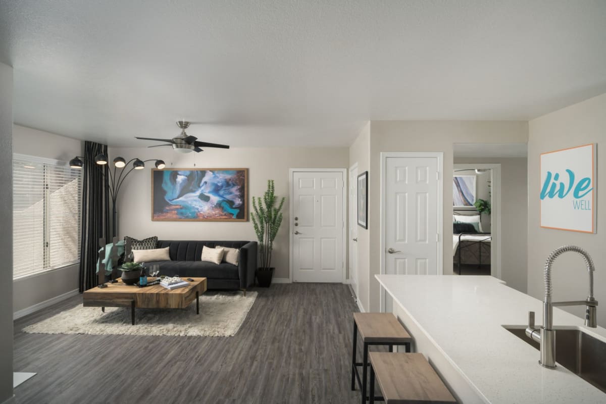 Apartment with modern kitchen at Lakes at Arrowhead Ranch, Glendale, Arizona