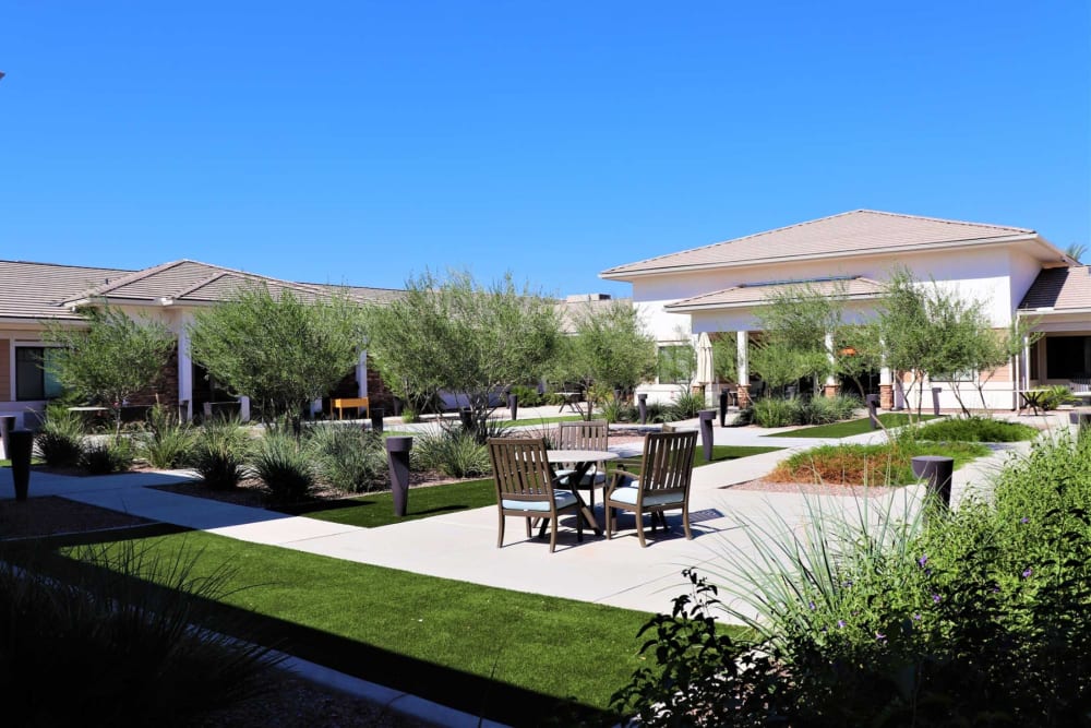 Exterior courtyard at Savanna House in Gilbert, Arizona