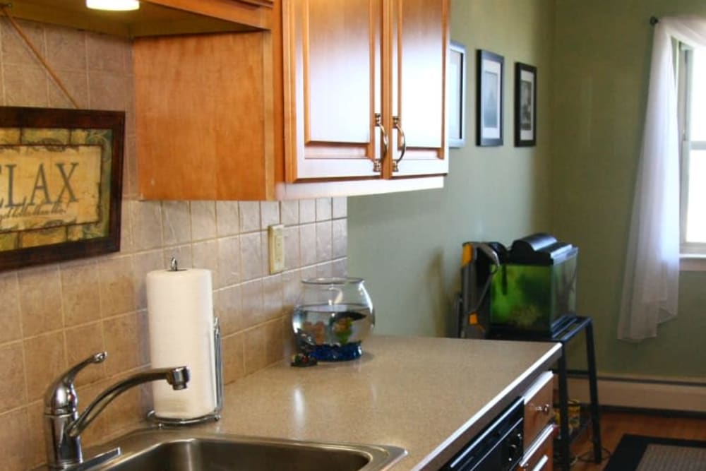 Kitchen at Ocean Harbor Apartments in Belmar, New Jersey