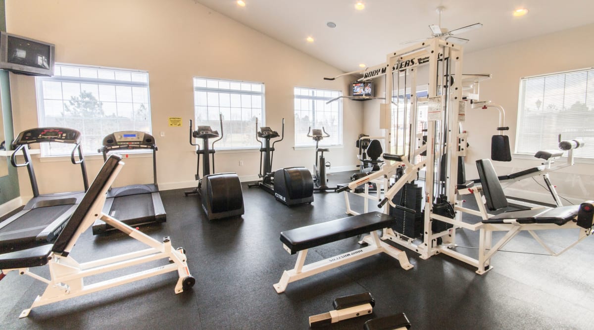 Fitness equipment and cardio center at Belmont Landing in Farmville, Virginia