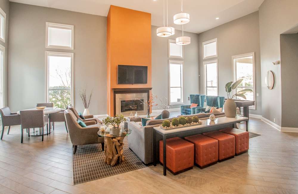 Spacious clubhouse with premium interiors at Waterford Place Apartment Homes in Memphis, Tennessee