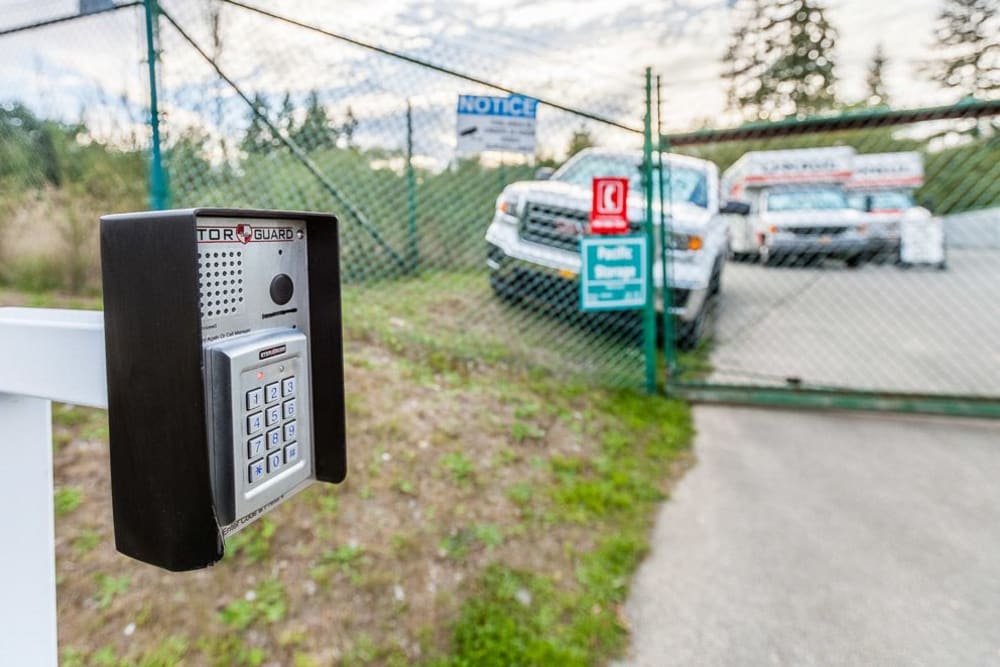 Keypad at Pacific Storage in Poulsbo, Washington.