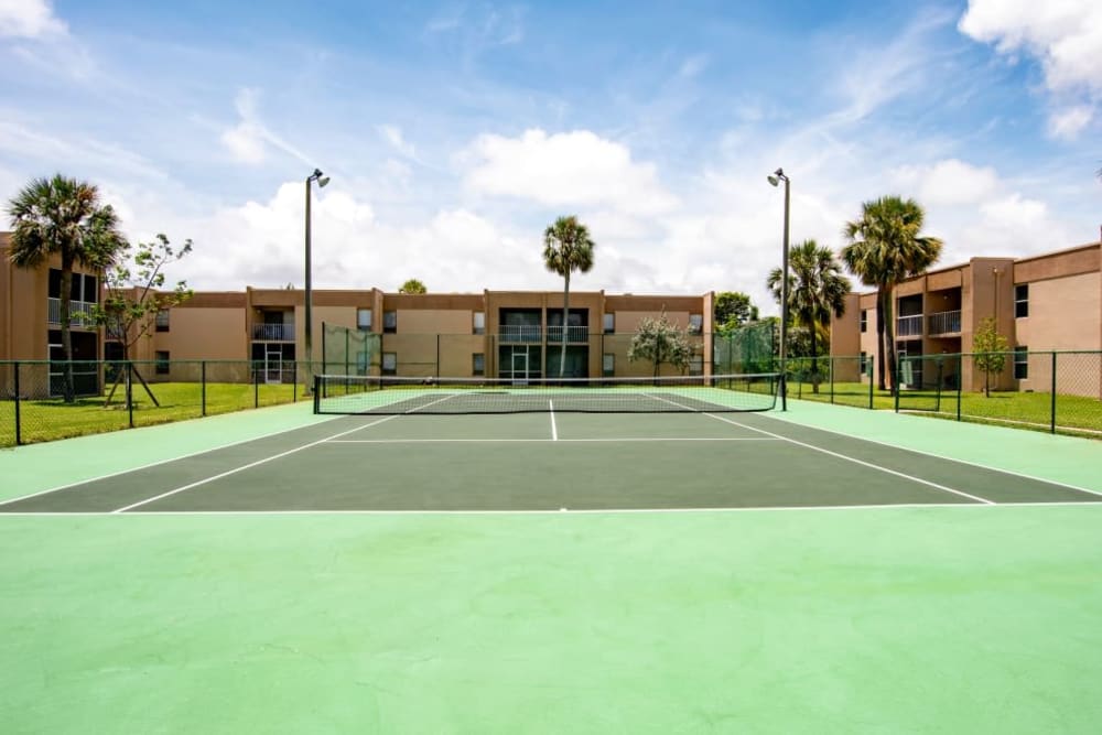 Tennis courts at Lime Tree Village in Deerfield Beach, Florida