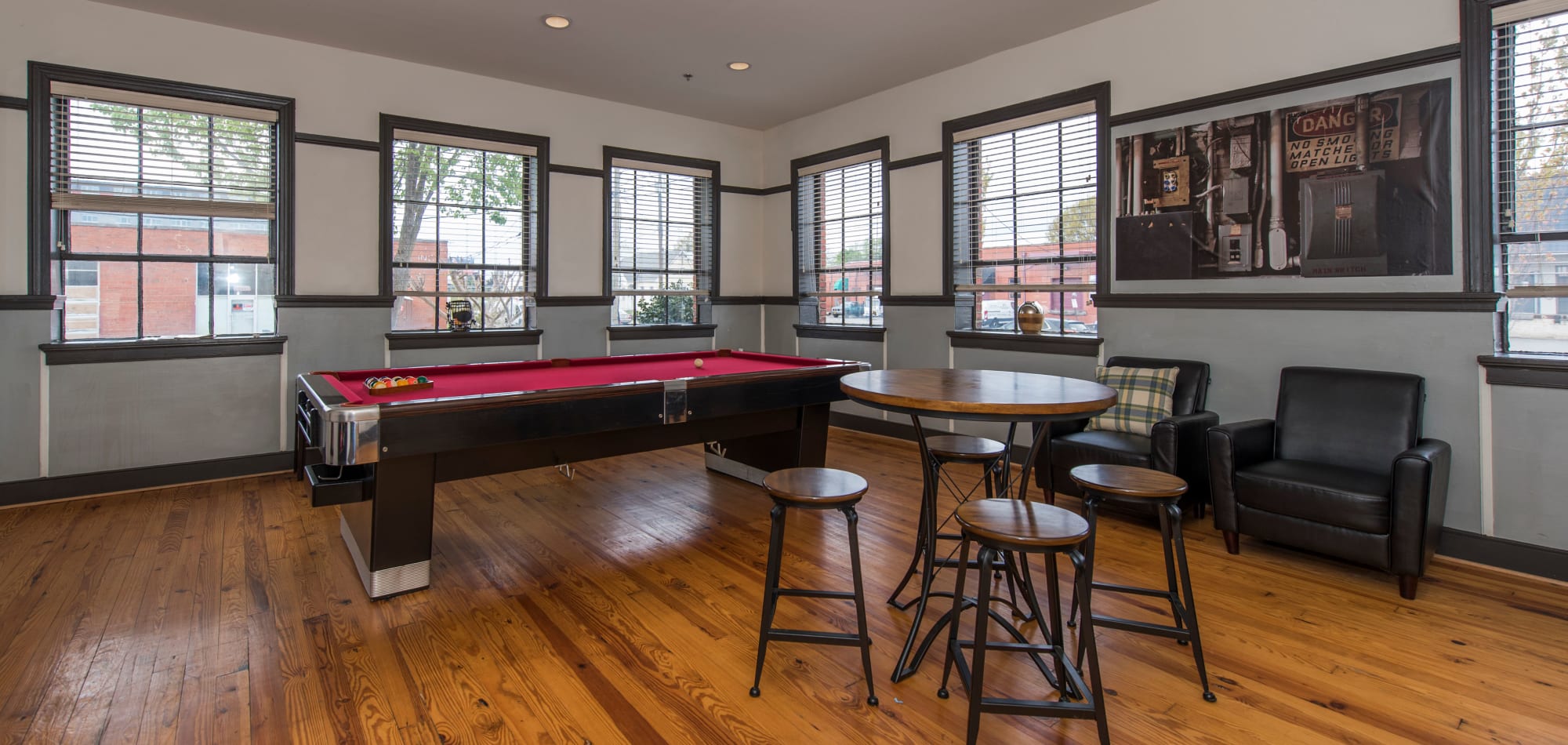 Clubhouse with billiards table at Scott's Edge, Richmond, Virginia