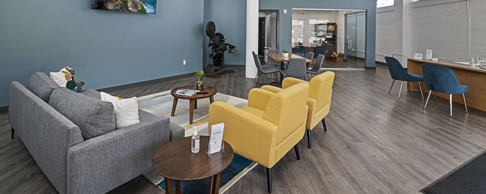 Community space at The Lofts at the Municipal in Lafayette, Louisiana