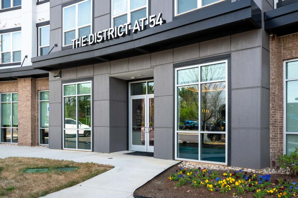 Front view of an apartment at District at 54 in Raleigh,North Carolina