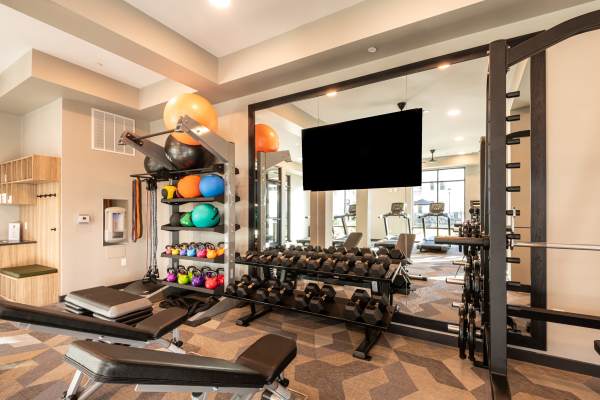 Fitness centre at The Reserve at Patterson Place in Durham, North Carolina