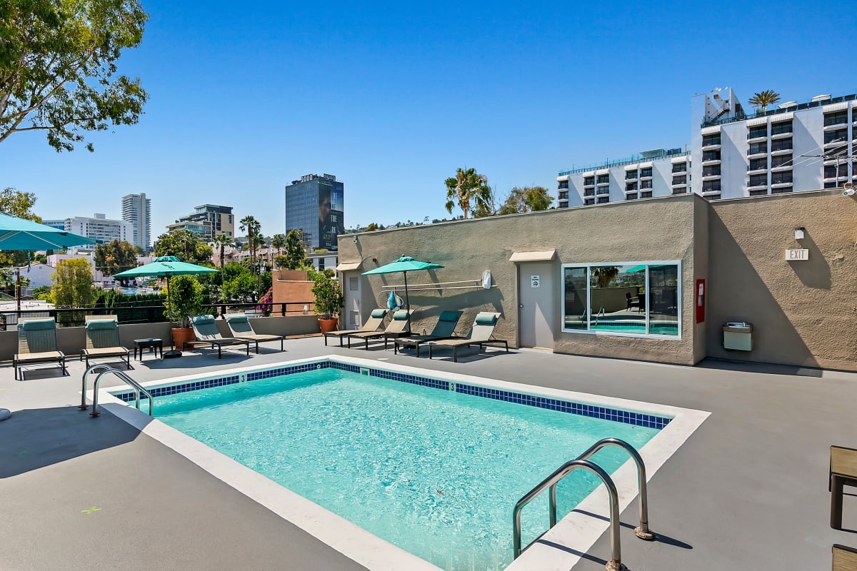 Pool with a view at Ascent, West Hollywood, California