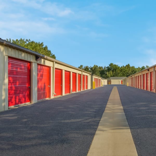 Outdoor storage units with drive-up access at StorQuest Self Storage in Louisville, Colorado