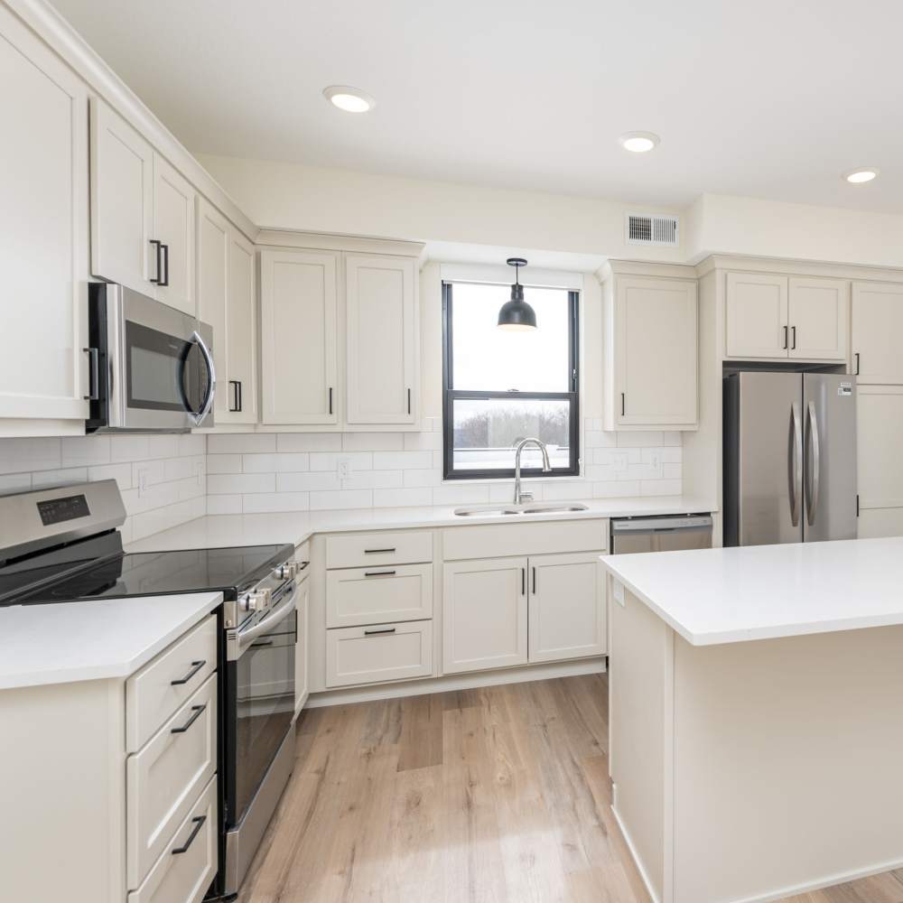 Apartment kitchen at The Uptown Apartments in Waconia, Minnesota