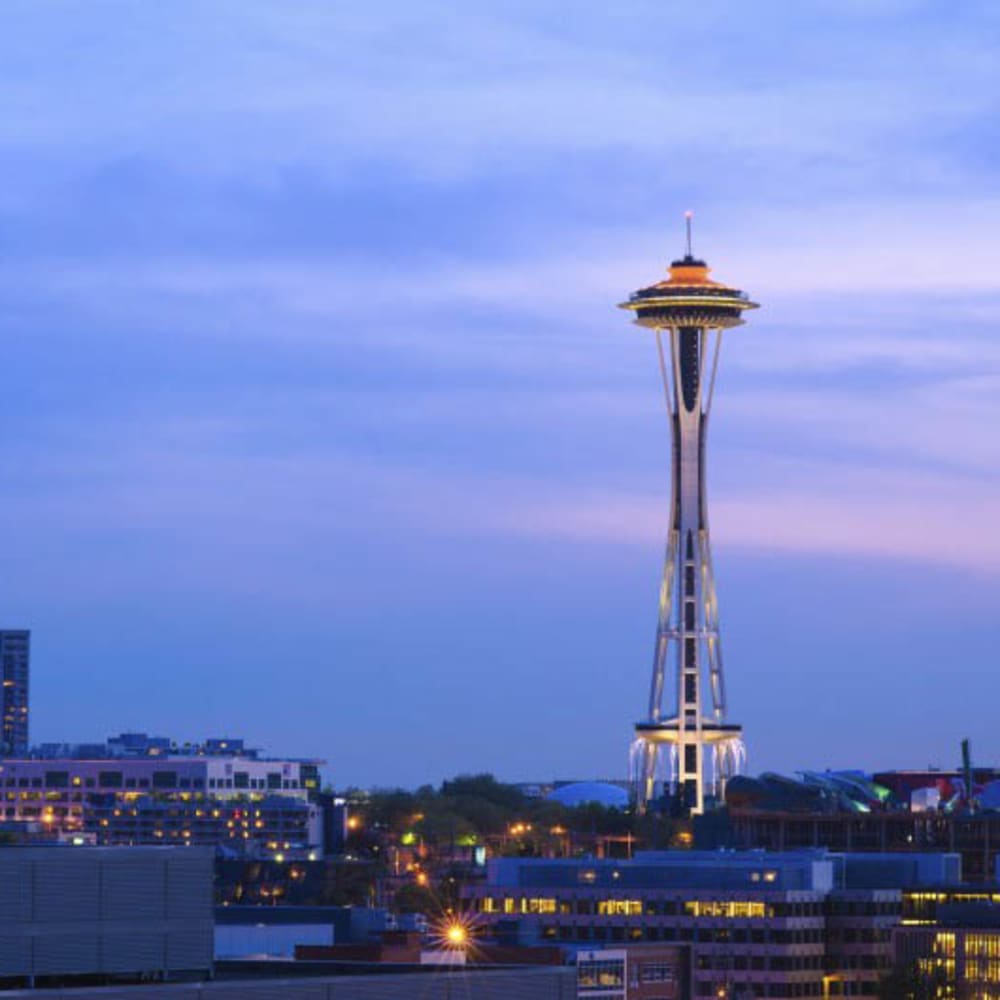 The skyline near Truewood by Merrill, First Hill in Seattle, Washington