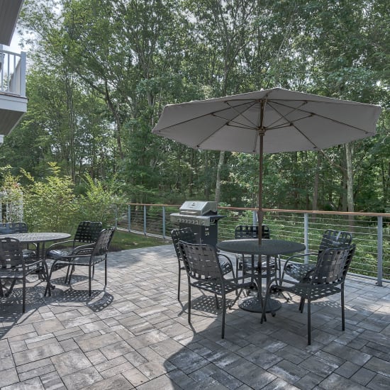 Patio and barbeque area at 60 Mansfield Road in New London, Connecticut