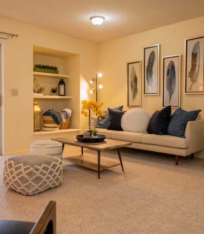 Spacious living room at Newport Apartments in Amarillo, Texas