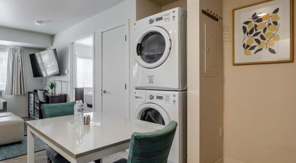 Washer & dryer in a apartment at WaterWalk Wichita - Downtown in Wichita, Kansas