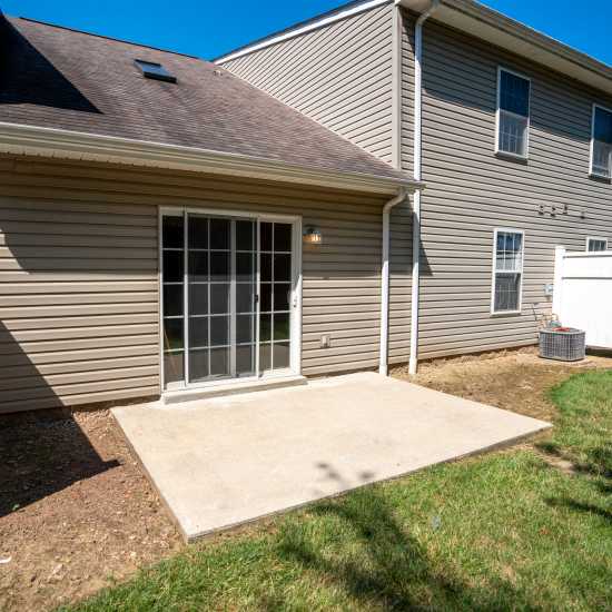 Private patio at Village of Amesbury in Moon Township, Pennsylvania