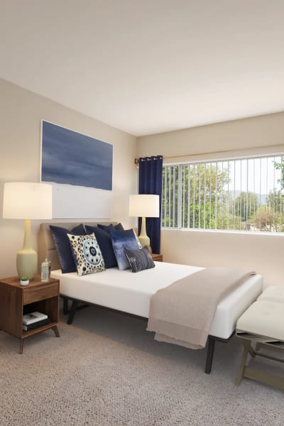 Model bedroom at The Retreat at Thousand Oaks, Thousand Oaks, California
