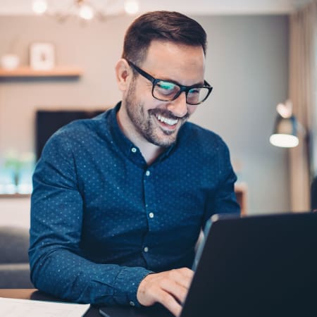 Resident working from home at Auberge of Tyler in Tyler, Texas