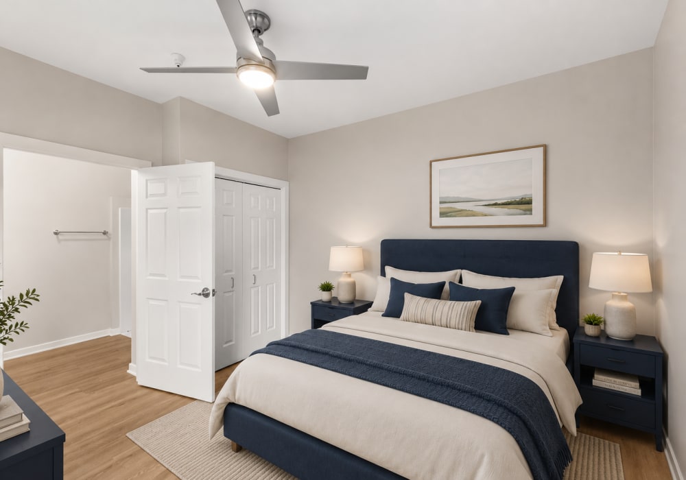 wood style flooring and open living concept at Northpark Row in Huxley, Iowa 
