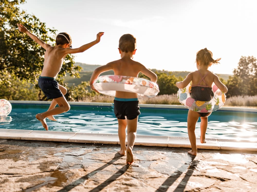 Take a dip in our swimming pool at Pinewood Station in Hillsborough, North Carolina