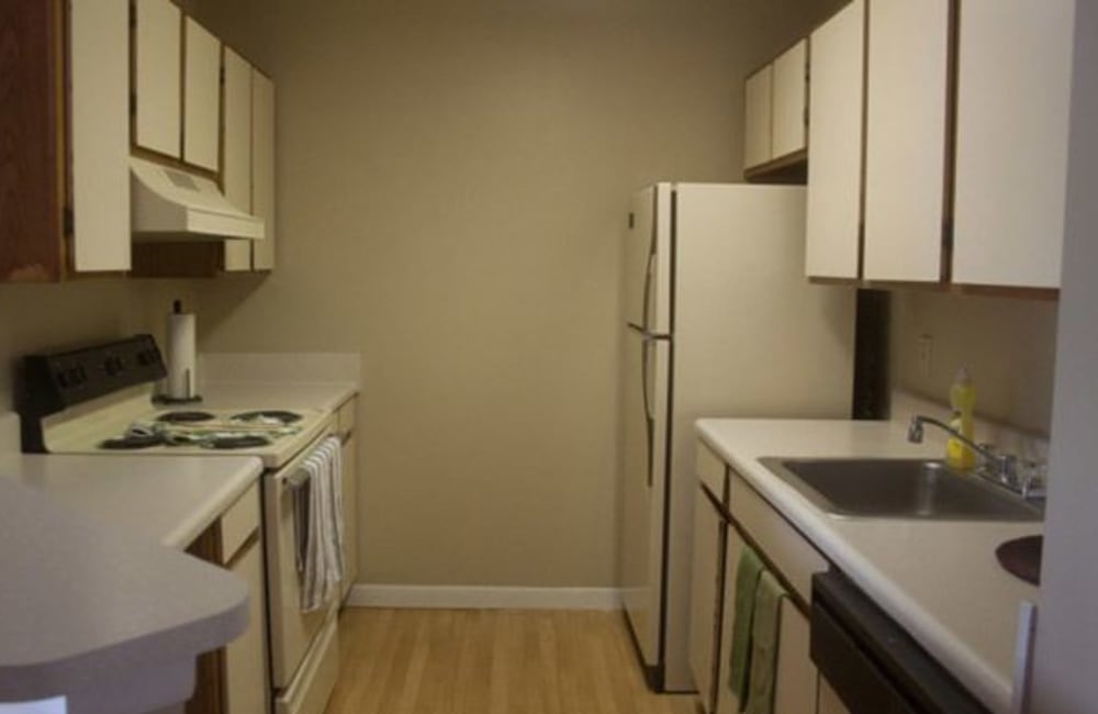 A kitchen at Gwinnett Station in Tucker, Georgia