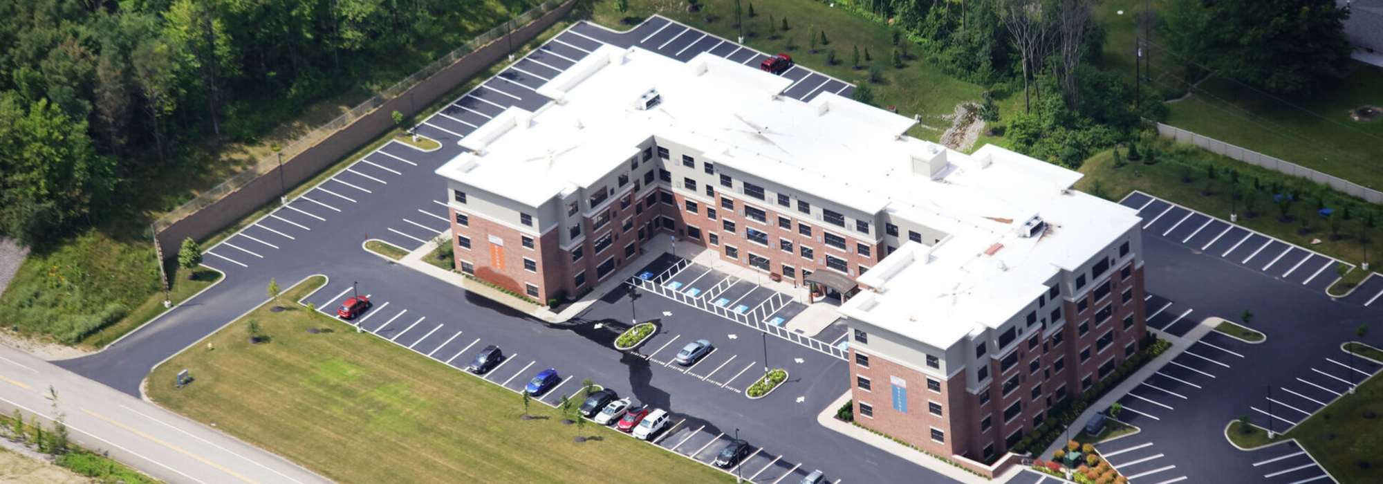 Aerial view of the community at Hudson Lofts in Erie, Pennsylvania