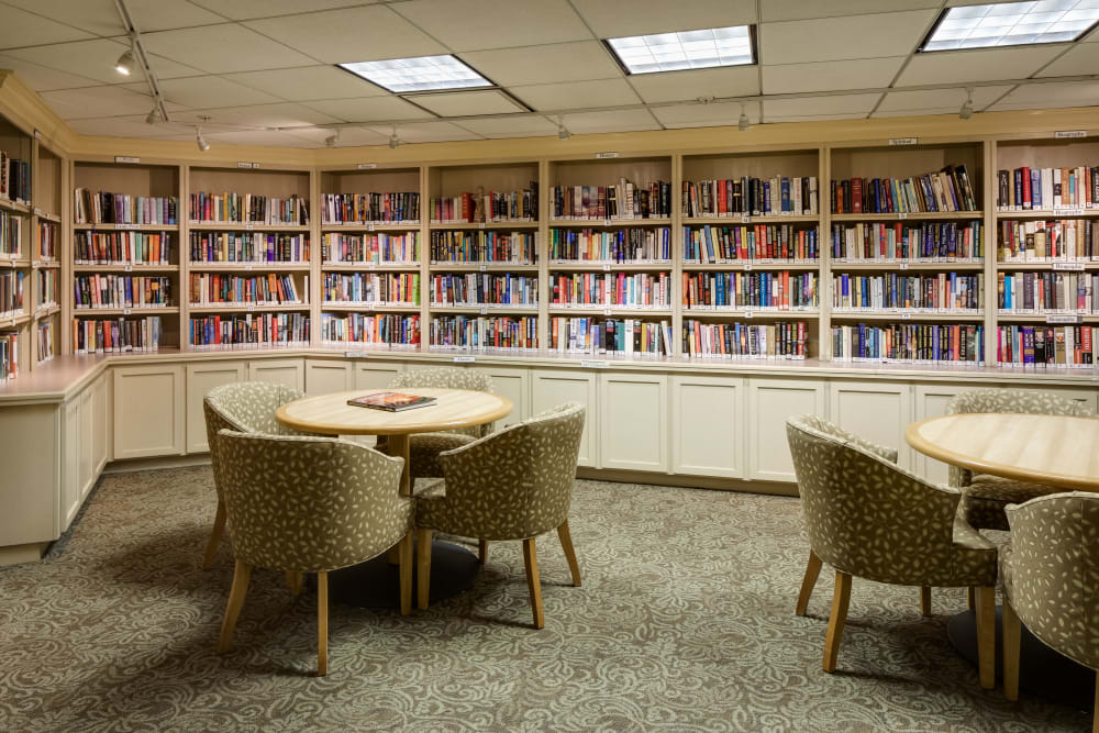 Well stocked library with seating at The Reserve at Thousand Oaks in Thousand Oaks, California