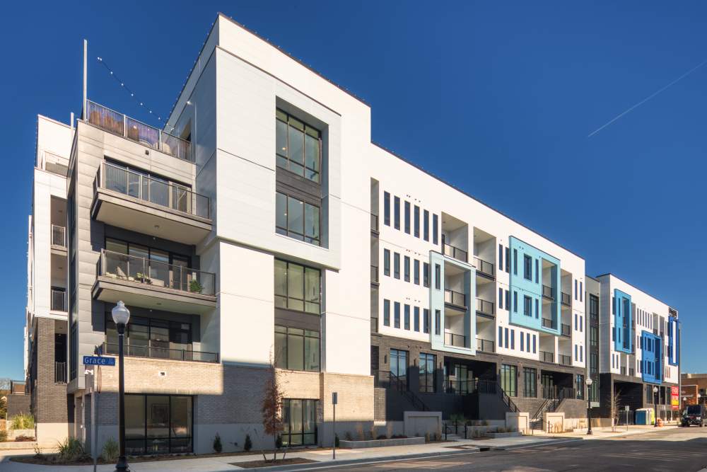 Entrance of an apartment at Fusion at Neon in Norfolk, Virginia