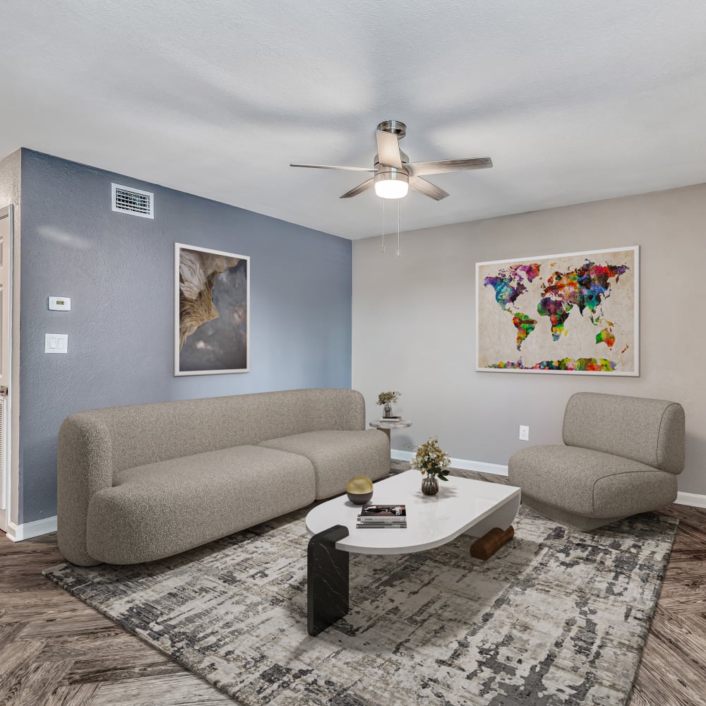 Living room at Bayside Villas in Panama City, Florida