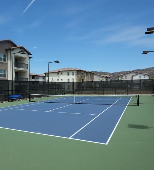 Lighted tennis court at Pacific Landing in Murrieta, California
