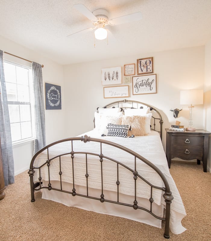 Spacious carpeted bedroom at Waters Edge in Oklahoma City, Oklahoma