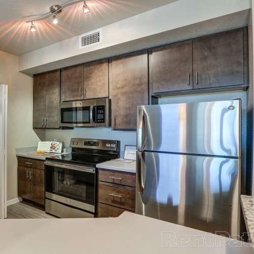 Stainless-steel appliances at Lemon Bay Apartments in Englewood, Florida
