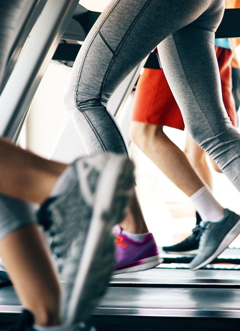 Residents running on treadmills at Marquis at Cinco Ranch in Katy, Texas