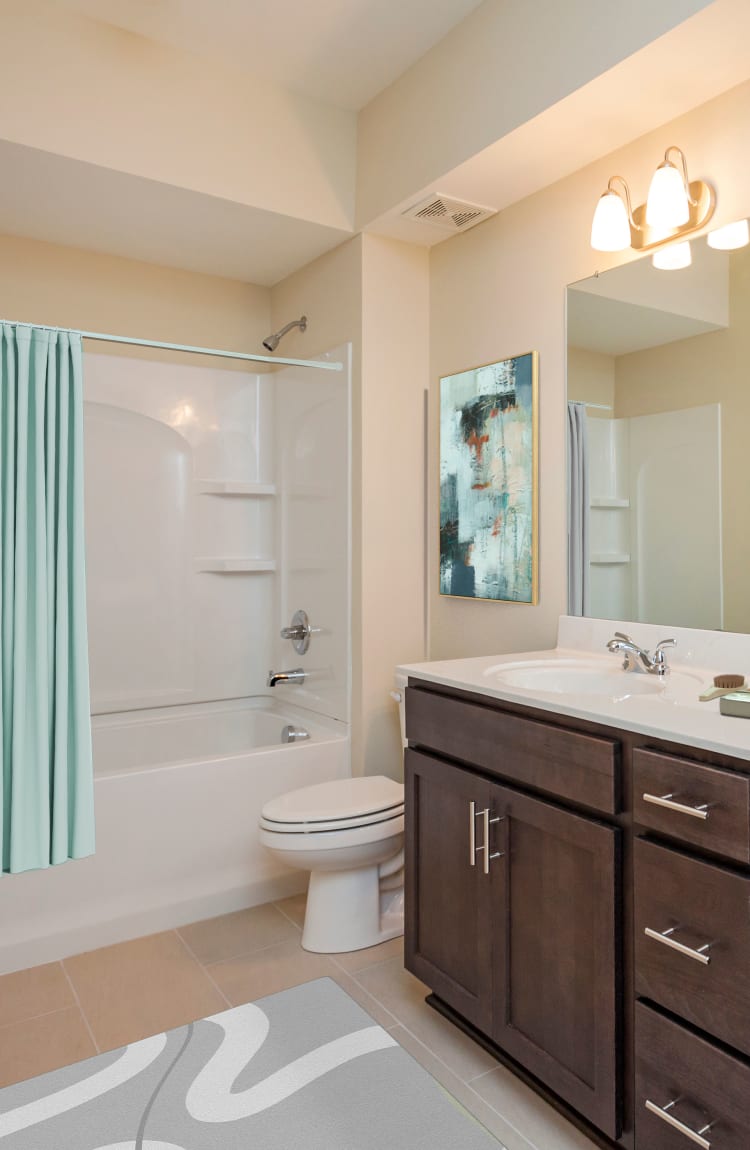 Master bathroom at Madison Crest Apartment Homes in Madison, Tennessee