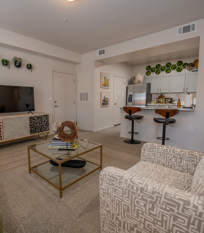 Living room with counter seating of Adirondack in Independence, Missouri