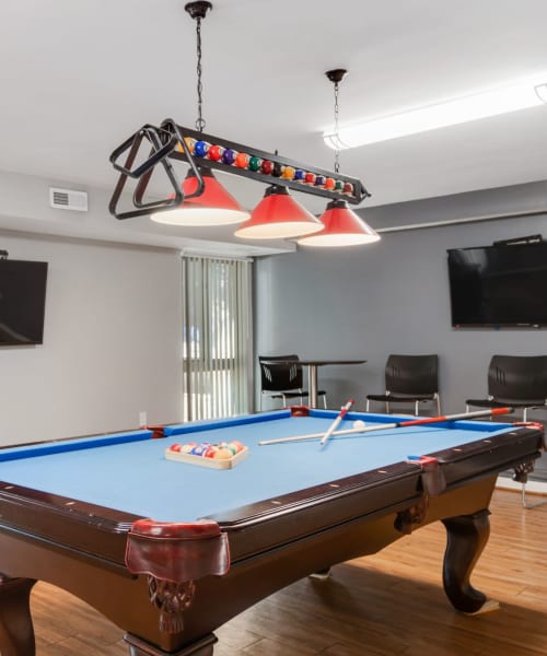 Billiards table in clubhouse at Columbia Pointe in Columbia, Maryland