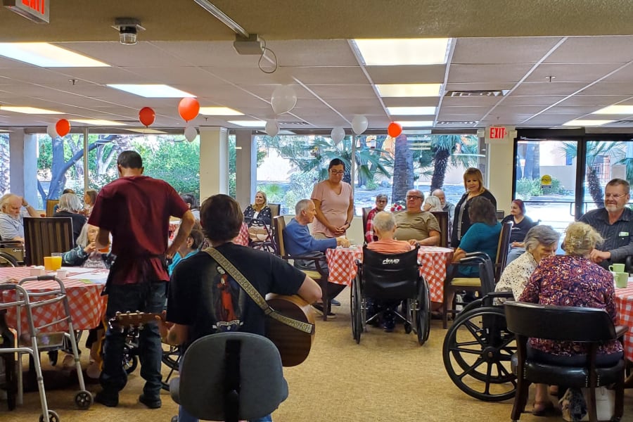 Contact us to learn more about our dining at Woodland Palms Memory Care