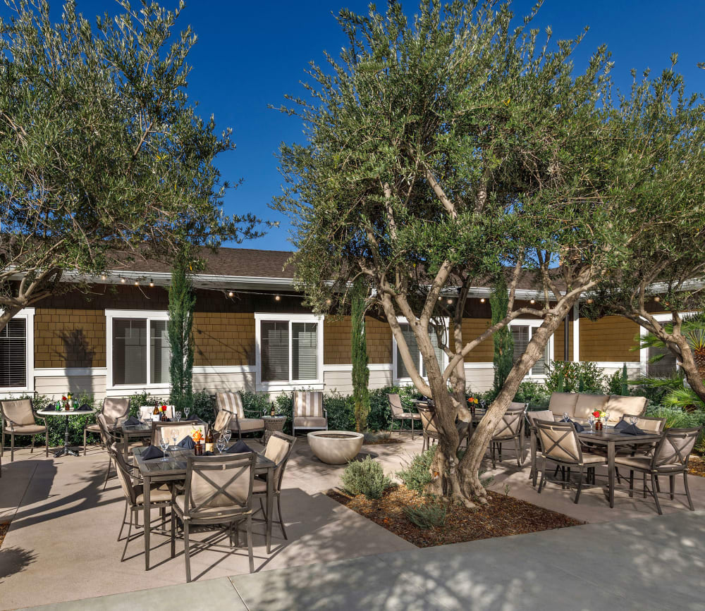 Courtyard at Clearwater at North Tustin in Santa Ana, California. 