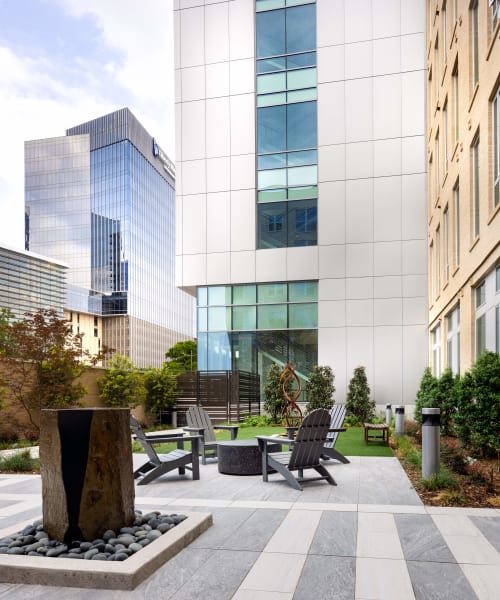 View of the courtyard at Instrata at Legacy West in Plano, Texas