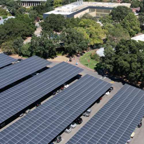 Apartment building solar parking at Polly O'Meara Doyle Hall in Santa Rosa, California