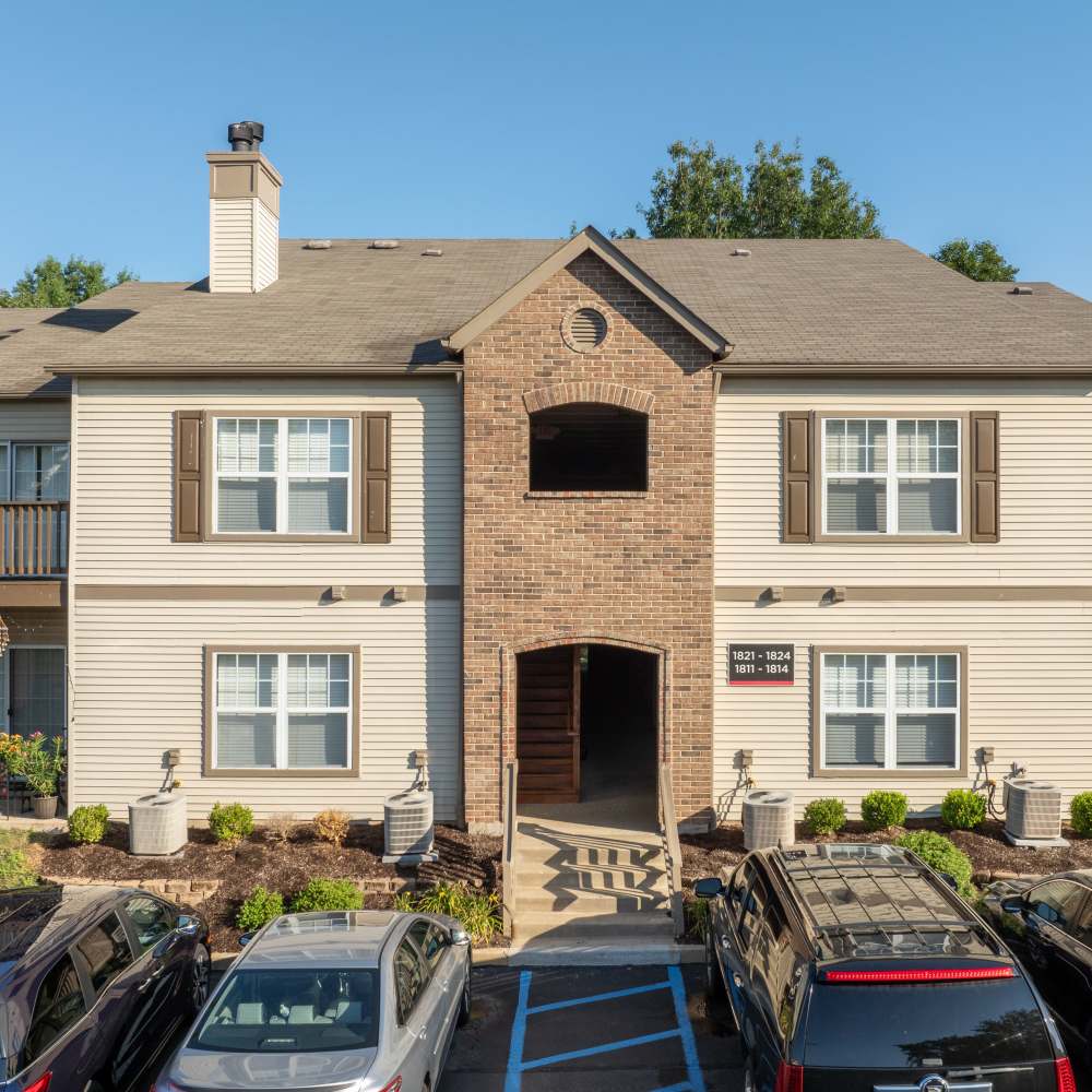 View of building at Prairie Point Luxury Apartments in O'Fallon. MO
