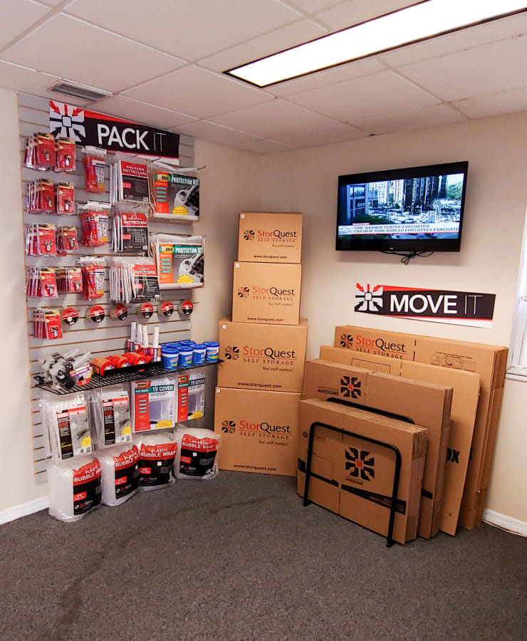 Packing supplies available at StorQuest Self Storage in Tampa, Florida