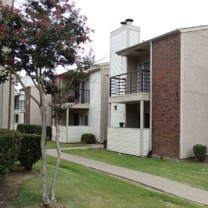 Exterior with private balconies at Willow Glen in Fort Worth, Texas